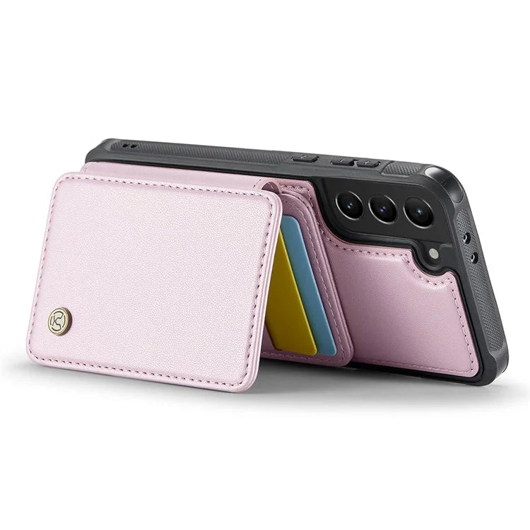 JEEHOOD J05 For Samsung Galaxy S21 5G / S21 4G Magnetic Case Kickstand PU+TPU Phone Cover with Card Bag