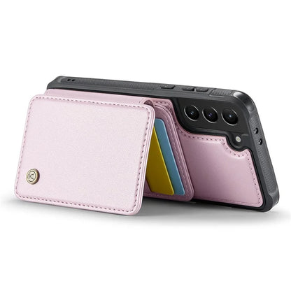 JEEHOOD J05 For Samsung Galaxy S21 5G / S21 4G Magnetic Case Kickstand PU+TPU Phone Cover with Card Bag