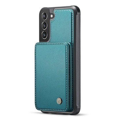 JEEHOOD J05 For Samsung Galaxy S21 5G / S21 4G Magnetic Case Kickstand PU+TPU Phone Cover with Card Bag