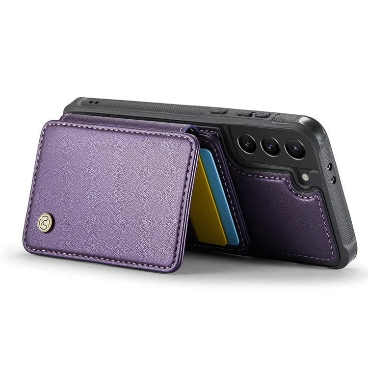 JEEHOOD J05 For Samsung Galaxy S21 5G / S21 4G Magnetic Case Kickstand PU+TPU Phone Cover with Card Bag