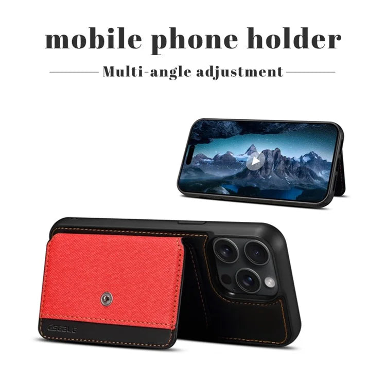 ESEBLE For iPhone 14 Pro Max Case Card Slots PU Leather Shockproof Hybrid Phone Cover