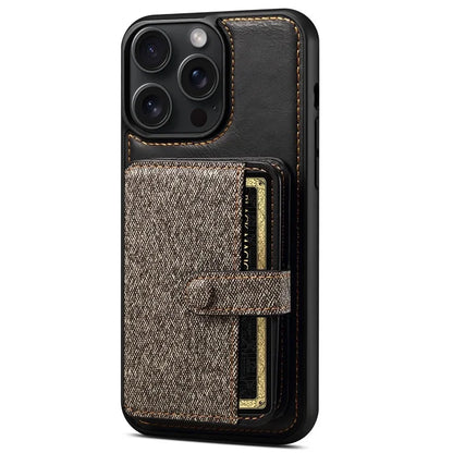 ESEBLE For iPhone 14 Pro Case Kickstand PU Leather Back Shell with Card Slots Color Splicing
