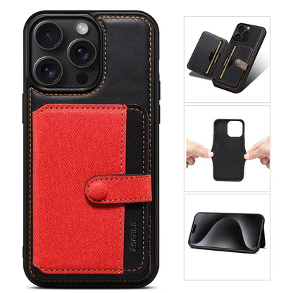 ESEBLE For iPhone 14 Pro Case Kickstand PU Leather Back Shell with Card Slots Color Splicing