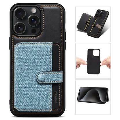 ESEBLE For iPhone 14 Pro Case Kickstand PU Leather Back Shell with Card Slots Color Splicing