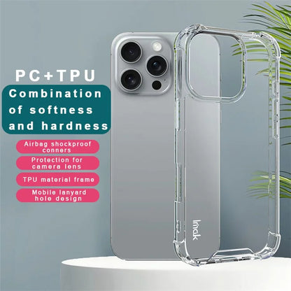 IMAK For iPhone 16 Pro Case Anti-Drop Transparent PC+TPU Phone Cover