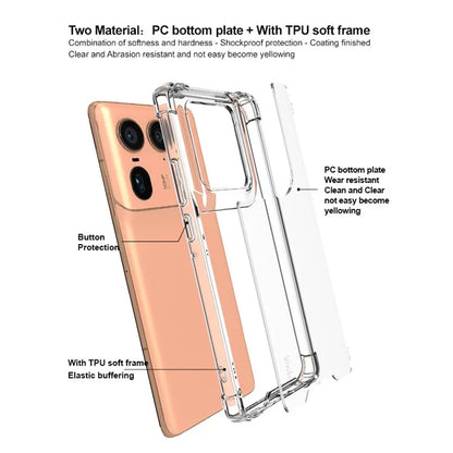 IMAK For Motorola Edge 50 Ultra 5G / Moto X50 Ultra 5G Case PC+TPU Clear Phone Cover