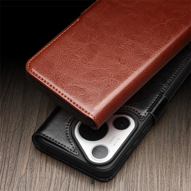 QIALINO For Huawei Pura 70 Ultra Wallet Case Genuine Cow Leather Flip Phone Cover