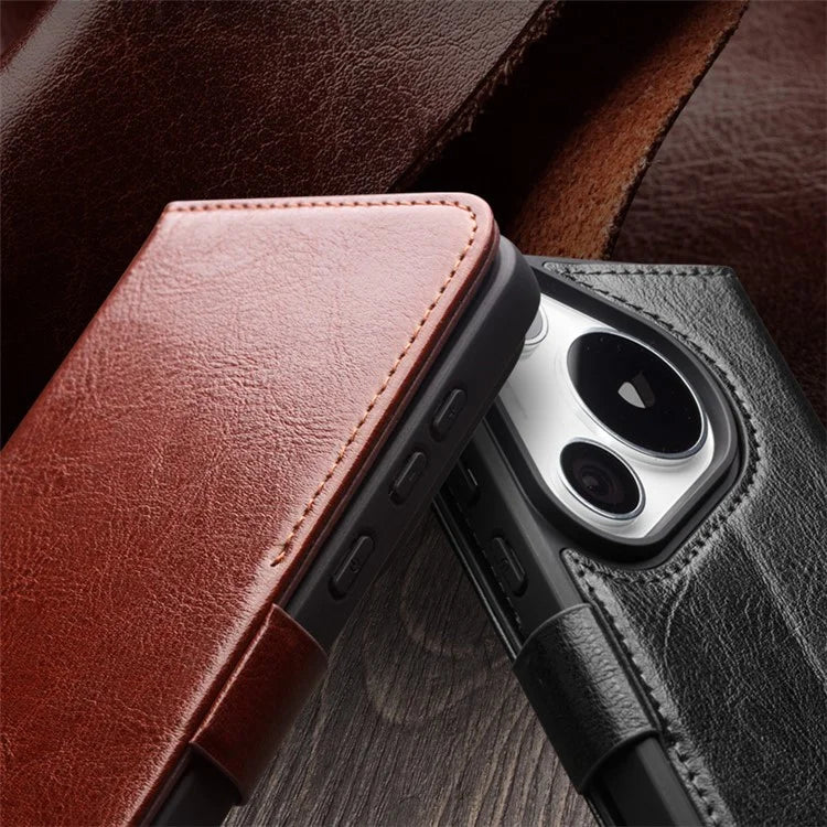 QIALINO For Huawei Pura 70 Ultra Wallet Case Genuine Cow Leather Flip Phone Cover