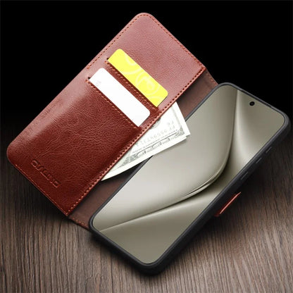 QIALINO For Huawei Pura 70 Ultra Wallet Case Genuine Cow Leather Flip Phone Cover