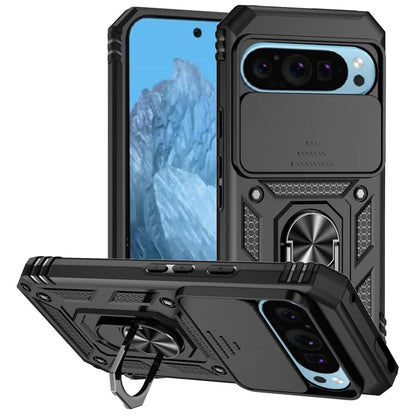 For Google Pixel 9 / 9 Pro Case Camera Protection PC+TPU Phone Cover with Kickstand