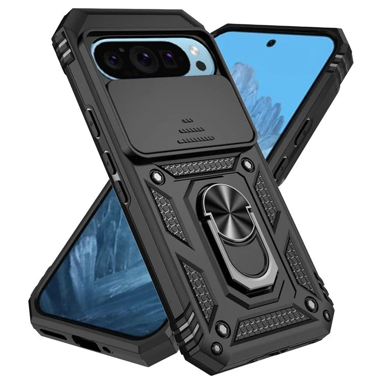 For Google Pixel 9 / 9 Pro Case Camera Protection PC+TPU Phone Cover with Kickstand