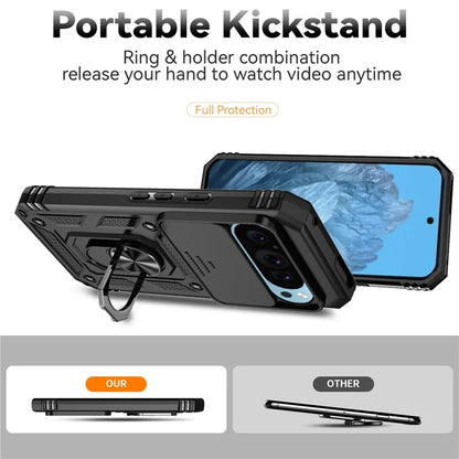 For Google Pixel 9 / 9 Pro Case Camera Protection PC+TPU Phone Cover with Kickstand