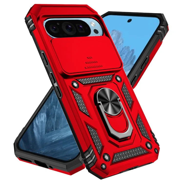 For Google Pixel 9 / 9 Pro Case Camera Protection PC+TPU Phone Cover with Kickstand