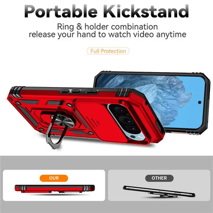 For Google Pixel 9 / 9 Pro Case Camera Protection PC+TPU Phone Cover with Kickstand