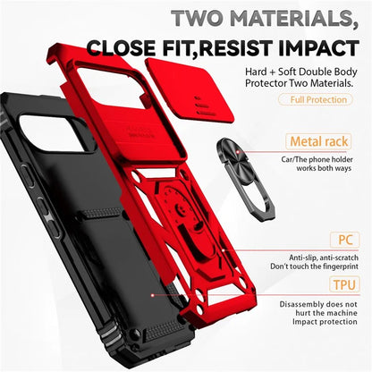 For Google Pixel 9 / 9 Pro Case Camera Protection PC+TPU Phone Cover with Kickstand