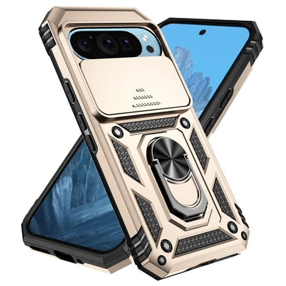 For Google Pixel 9 / 9 Pro Case Camera Protection PC+TPU Phone Cover with Kickstand