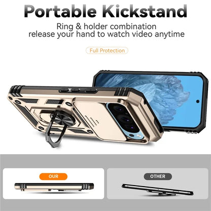 For Google Pixel 9 / 9 Pro Case Camera Protection PC+TPU Phone Cover with Kickstand