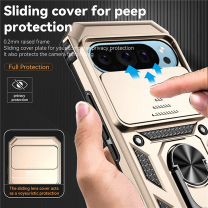 For Google Pixel 9 / 9 Pro Case Camera Protection PC+TPU Phone Cover with Kickstand