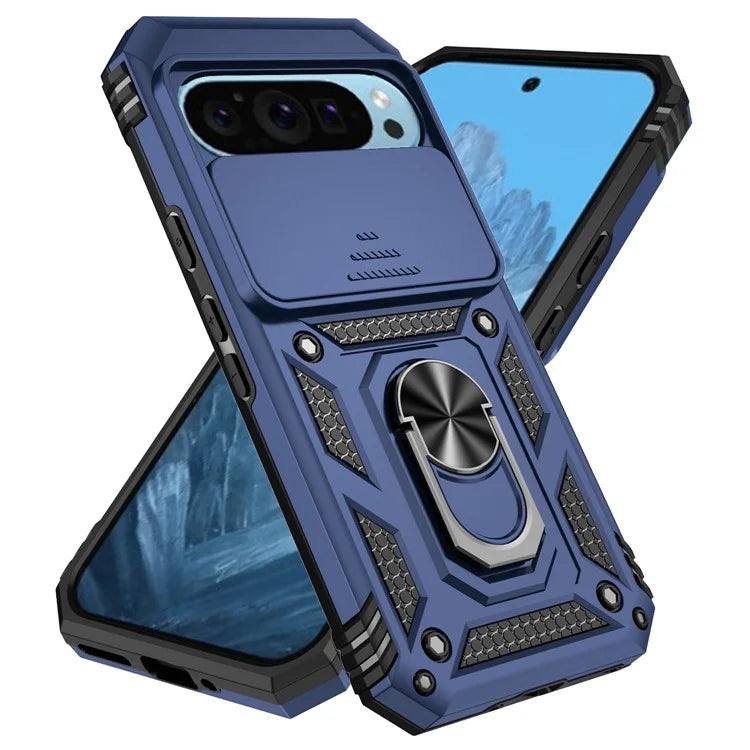For Google Pixel 9 / 9 Pro Case Camera Protection PC+TPU Phone Cover with Kickstand