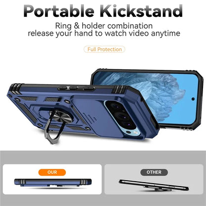 For Google Pixel 9 / 9 Pro Case Camera Protection PC+TPU Phone Cover with Kickstand