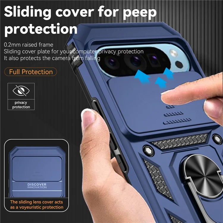 For Google Pixel 9 / 9 Pro Case Camera Protection PC+TPU Phone Cover with Kickstand