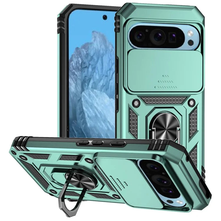 For Google Pixel 9 / 9 Pro Case Camera Protection PC+TPU Phone Cover with Kickstand