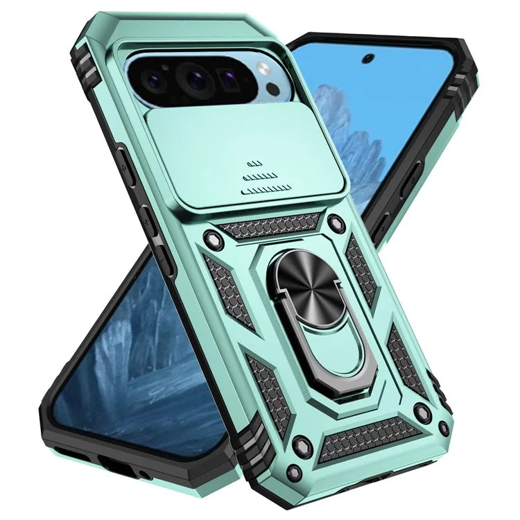 For Google Pixel 9 / 9 Pro Case Camera Protection PC+TPU Phone Cover with Kickstand