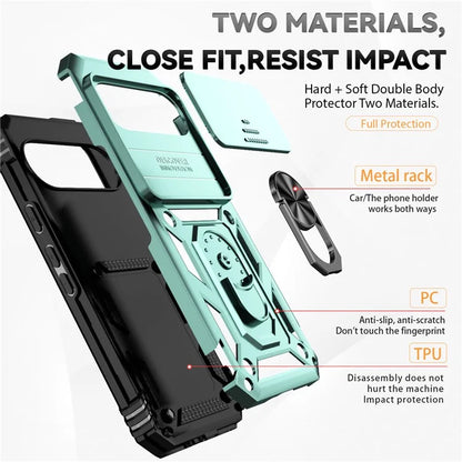 For Google Pixel 9 / 9 Pro Case Camera Protection PC+TPU Phone Cover with Kickstand