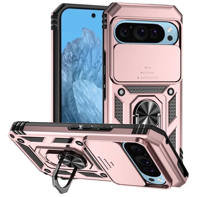 For Google Pixel 9 / 9 Pro Case Camera Protection PC+TPU Phone Cover with Kickstand