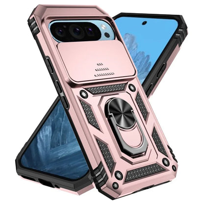 For Google Pixel 9 / 9 Pro Case Camera Protection PC+TPU Phone Cover with Kickstand