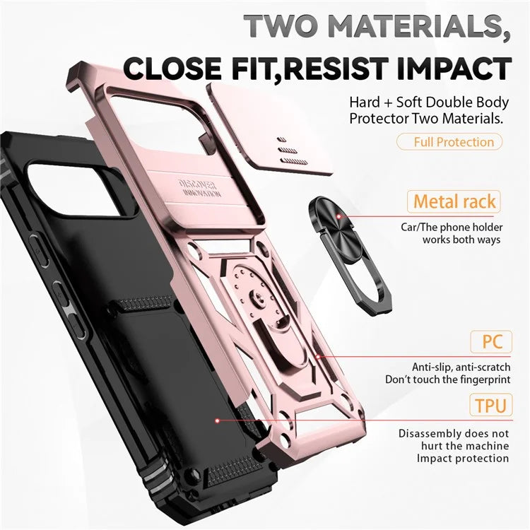 For Google Pixel 9 / 9 Pro Case Camera Protection PC+TPU Phone Cover with Kickstand