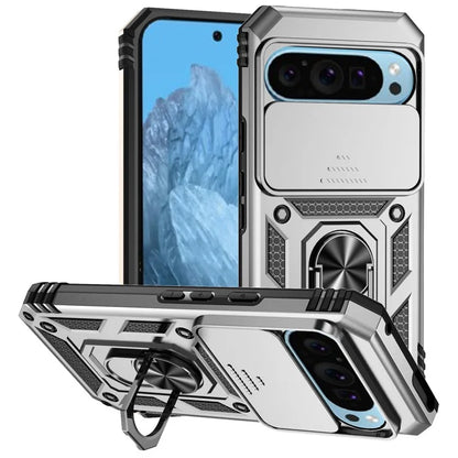For Google Pixel 9 / 9 Pro Case Camera Protection PC+TPU Phone Cover with Kickstand