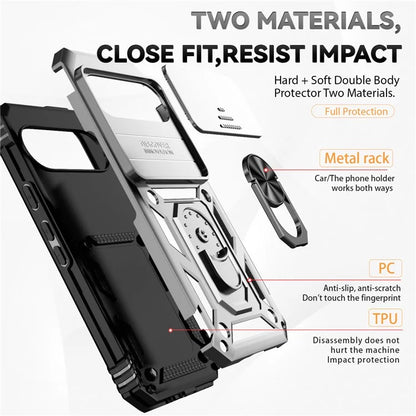 For Google Pixel 9 / 9 Pro Case Camera Protection PC+TPU Phone Cover with Kickstand