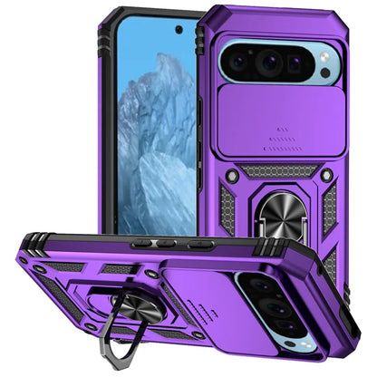 For Google Pixel 9 / 9 Pro Case Camera Protection PC+TPU Phone Cover with Kickstand