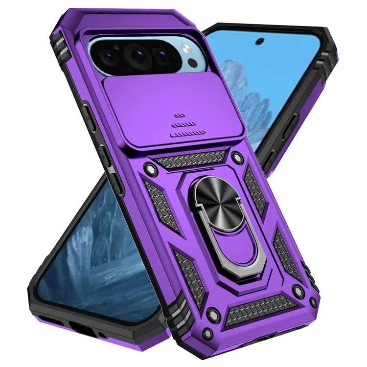 For Google Pixel 9 / 9 Pro Case Camera Protection PC+TPU Phone Cover with Kickstand