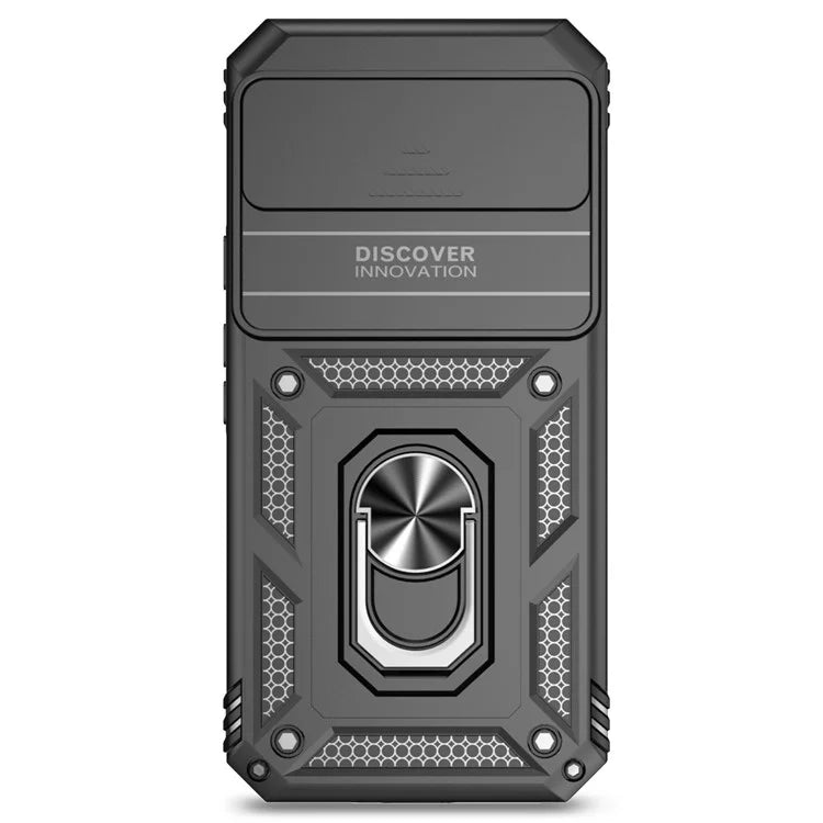 For Google Pixel 9 Pro XL Case Rugged PC+TPU Phone Protector with Slide Camera Cover / Kickstand