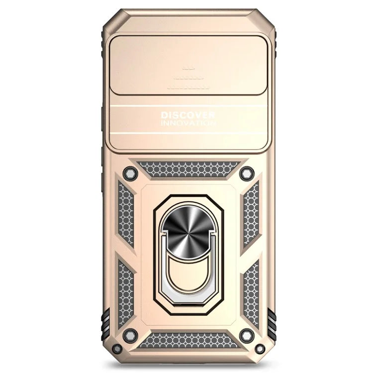 For Google Pixel 9 Pro XL Case Rugged PC+TPU Phone Protector with Slide Camera Cover / Kickstand