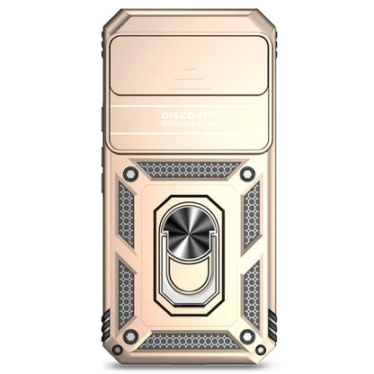 For Google Pixel 9 Pro XL Case Rugged PC+TPU Phone Protector with Slide Camera Cover / Kickstand