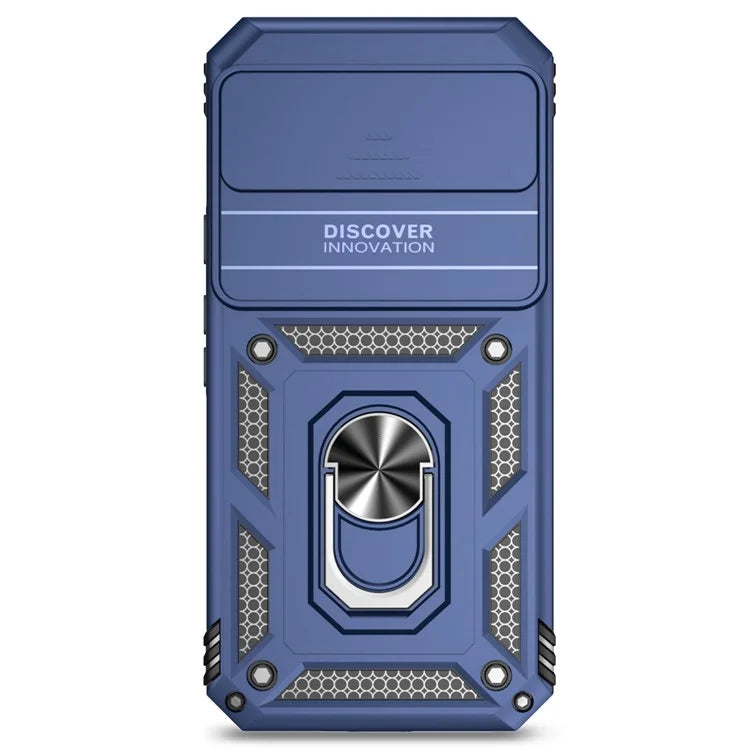 For Google Pixel 9 Pro XL Case Rugged PC+TPU Phone Protector with Slide Camera Cover / Kickstand