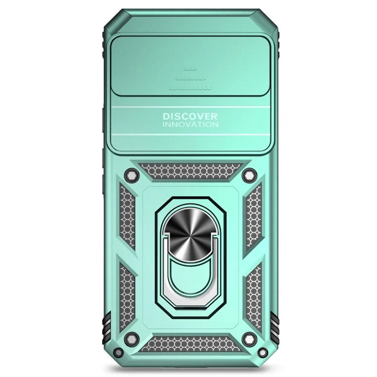 For Google Pixel 9 Pro XL Case Rugged PC+TPU Phone Protector with Slide Camera Cover / Kickstand