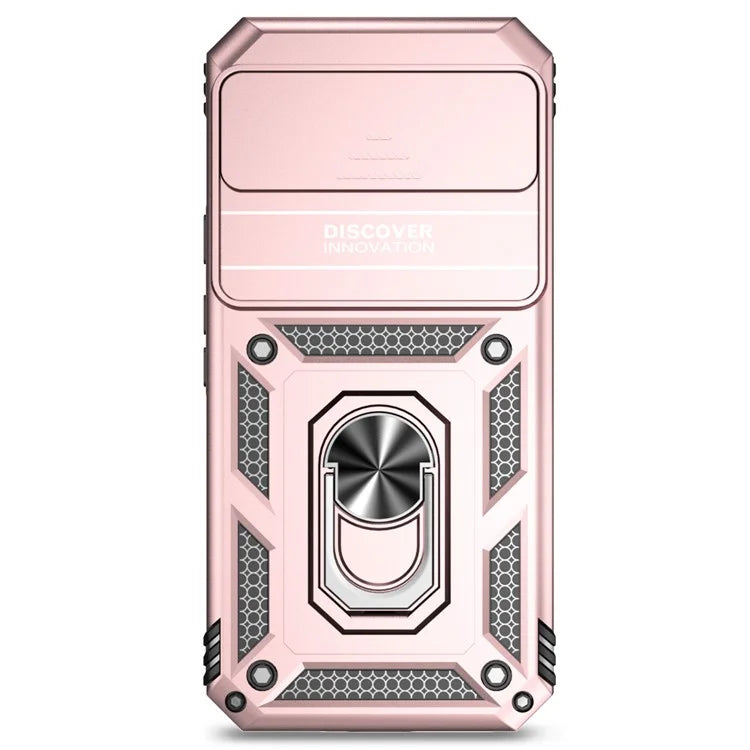 For Google Pixel 9 Pro XL Case Rugged PC+TPU Phone Protector with Slide Camera Cover / Kickstand