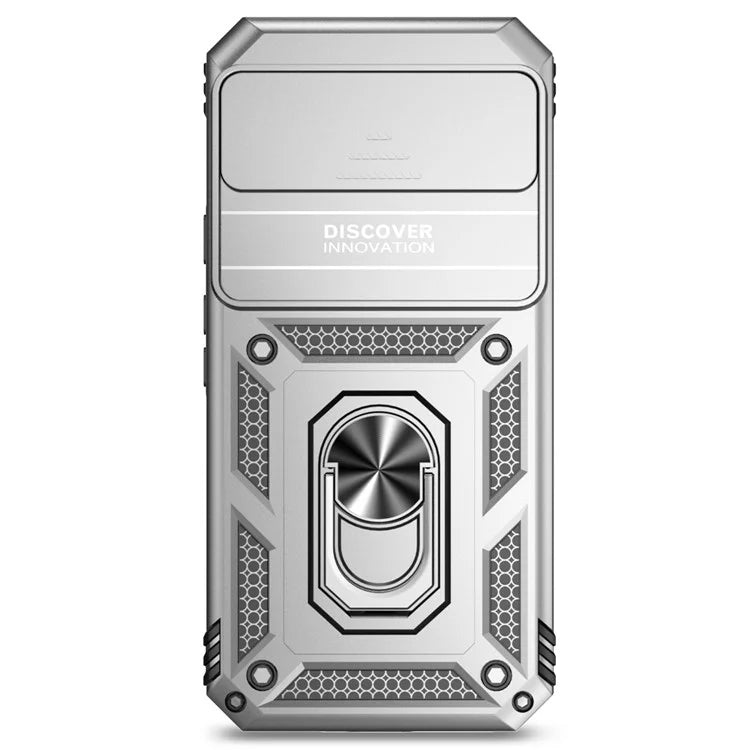 For Google Pixel 9 Pro XL Case Rugged PC+TPU Phone Protector with Slide Camera Cover / Kickstand