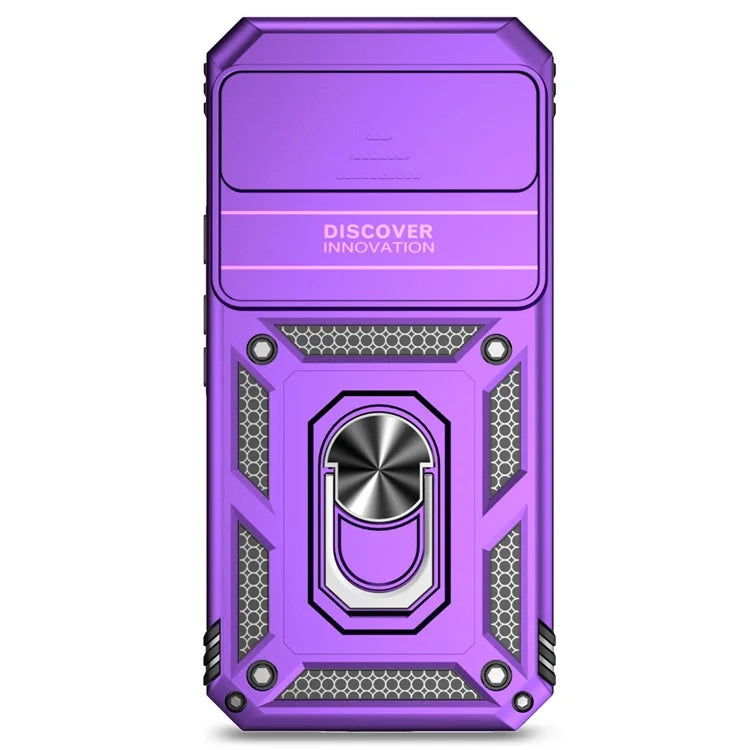 For Google Pixel 9 Pro XL Case Rugged PC+TPU Phone Protector with Slide Camera Cover / Kickstand