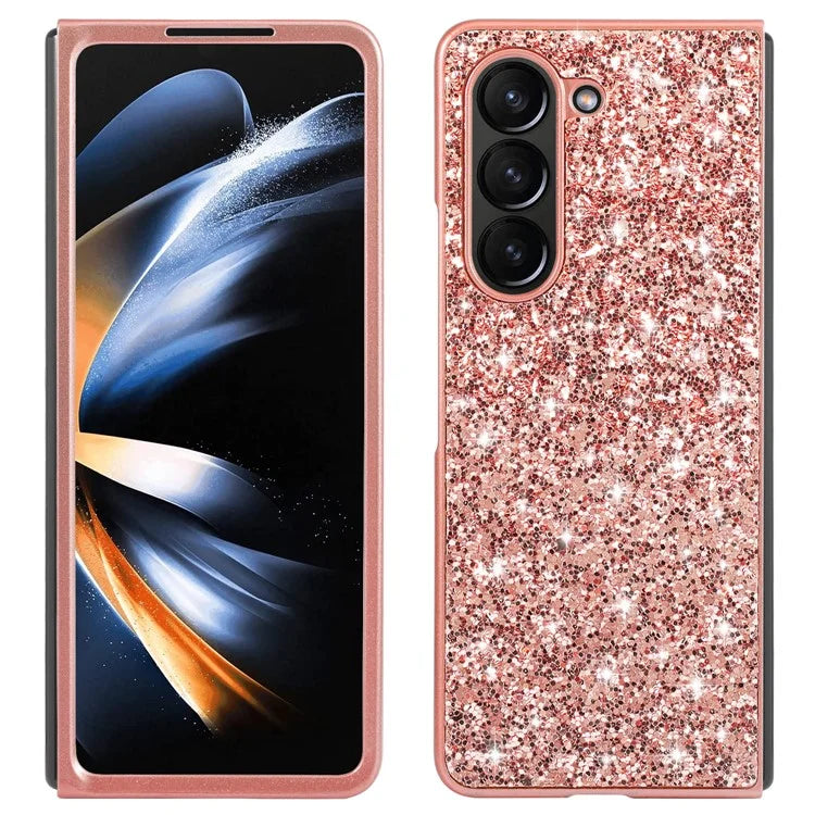 For Samsung Galaxy Z Fold6 5G Phone Case Glitter Electroplated TPU Frame PC Back Cover