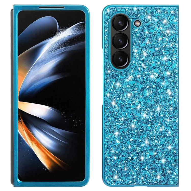 For Samsung Galaxy Z Fold6 5G Phone Case Glitter Electroplated TPU Frame PC Back Cover
