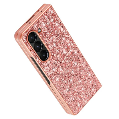 For Samsung Galaxy Z Fold6 5G Phone Case Glitter Electroplated TPU Frame PC Back Cover