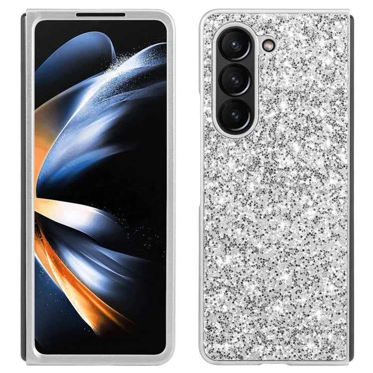For Samsung Galaxy Z Fold6 5G Phone Case Glitter Electroplated TPU Frame PC Back Cover