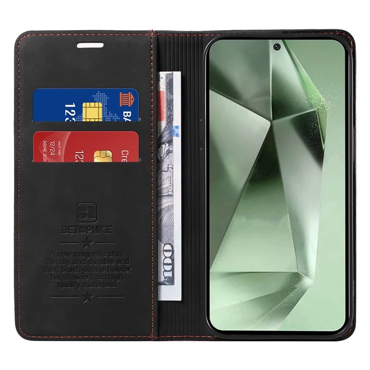 BETOPNICE 003 For Samsung Galaxy S24 FE Case RFID Blocking Wallet Leather Cover