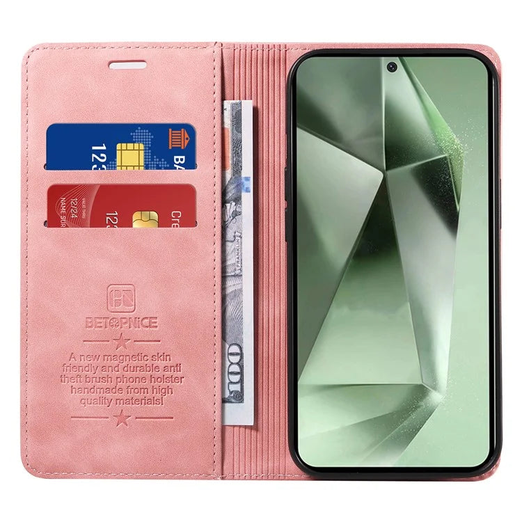 BETOPNICE 003 For Samsung Galaxy S24 FE Case RFID Blocking Wallet Leather Cover