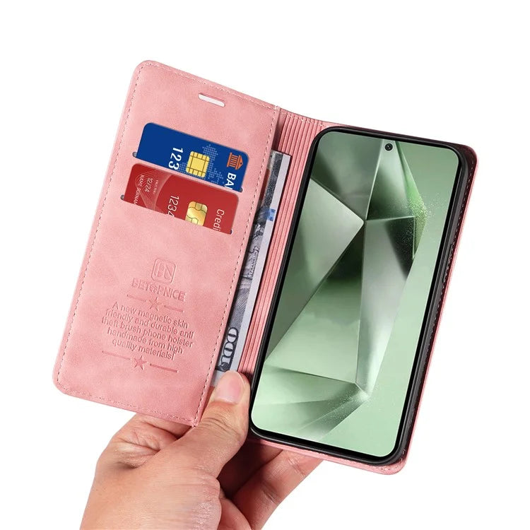 BETOPNICE 003 For Samsung Galaxy S24 FE Case RFID Blocking Wallet Leather Cover